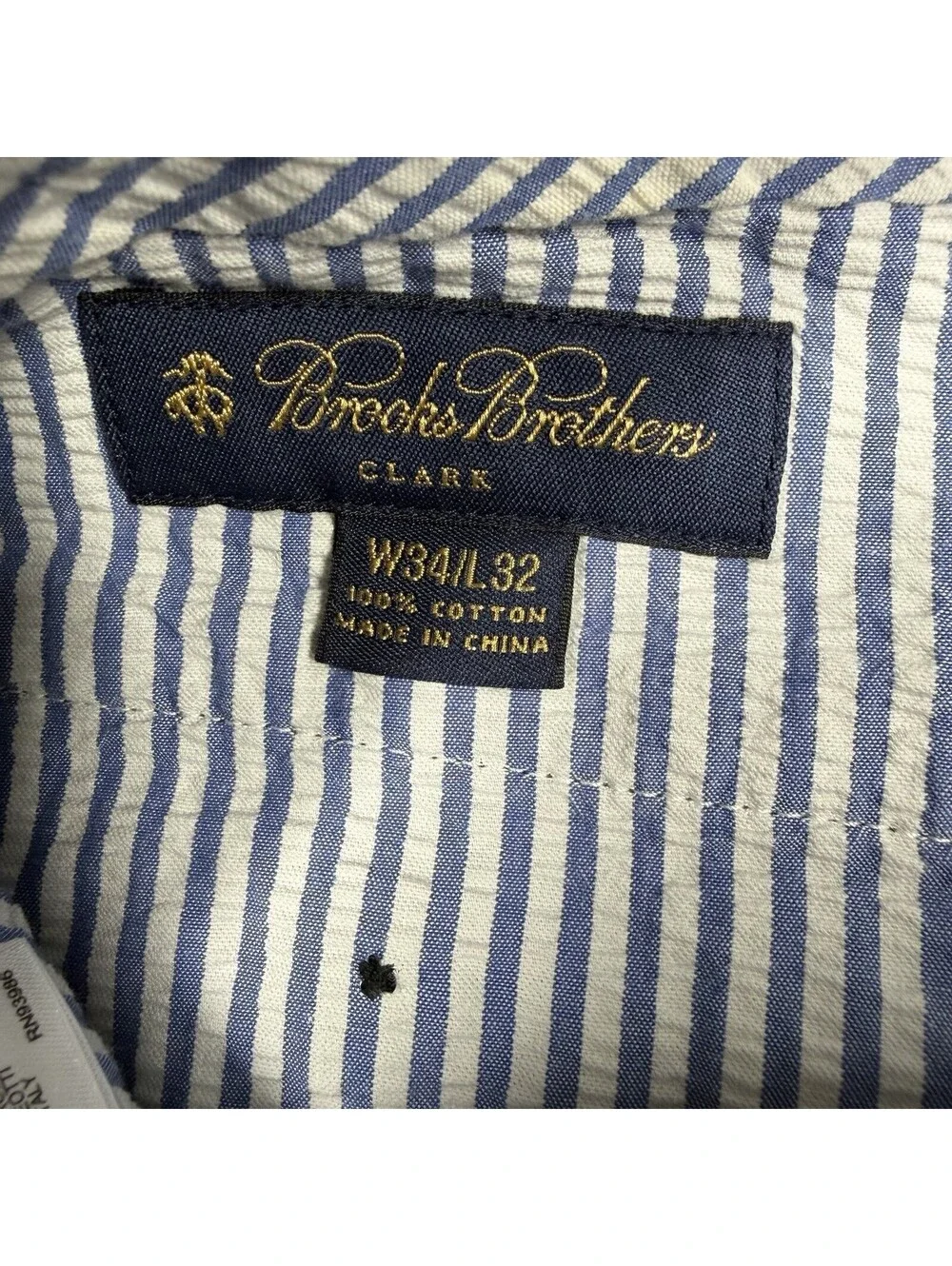 Brooks Brothers Pants Mens 34x32 Blue Genuine Seersucker Clark Chino Preppy